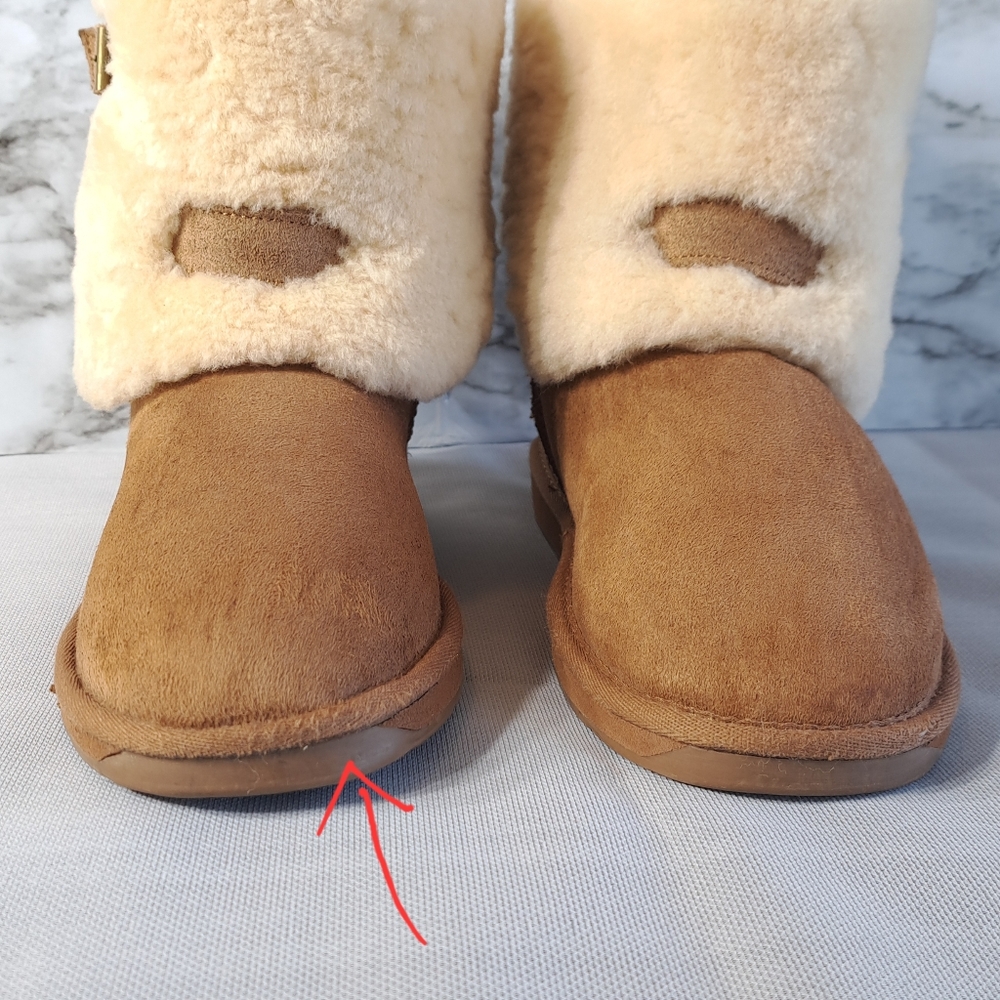 Cloud Nine Sheepskin Women's Two Buckle Outdoor Ankle Boots Chestnut Size 11 - Picture 11 of 16